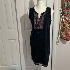 JJill Casual Elegance Black Embroidered Sheath